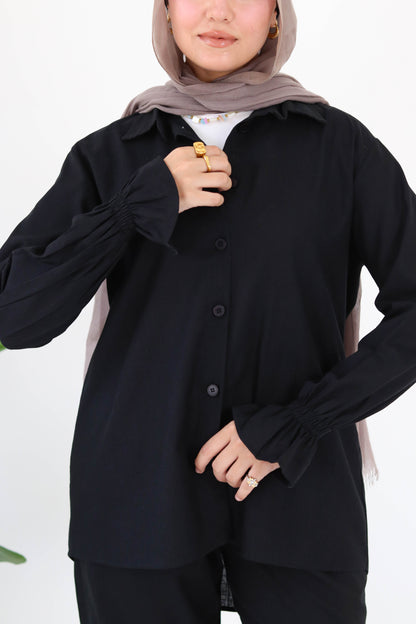 Everyday linen set in black