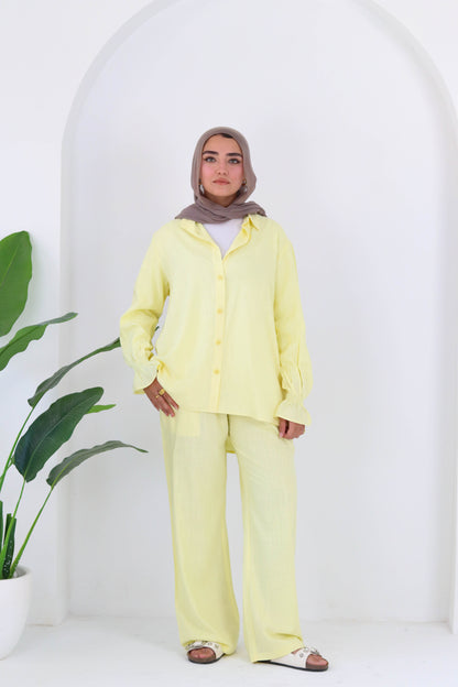 Everyday linen set in yellow