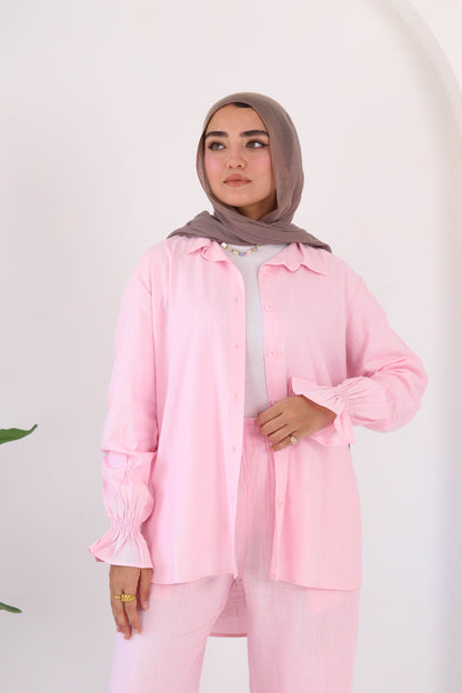 Everyday linen set in pink