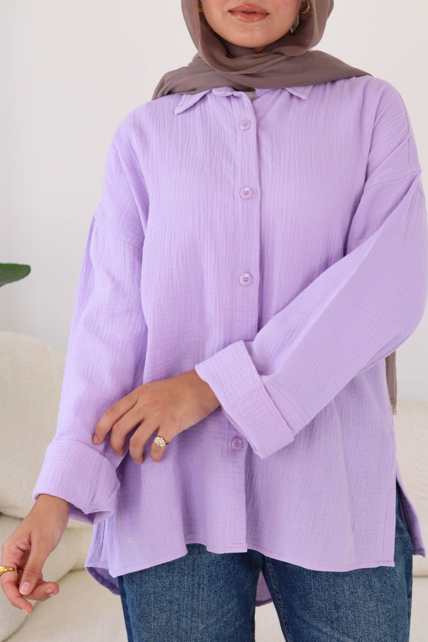 Cotton shirt in lavander