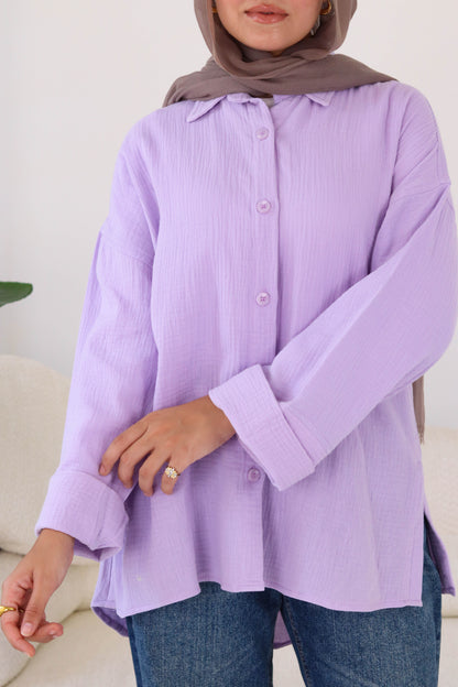 Cotton shirt in lavander