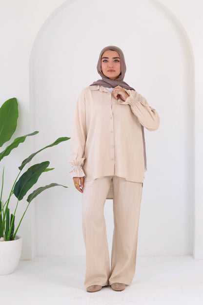 Everyday linen set in beige