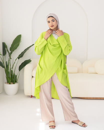Flowy blouse in lime green