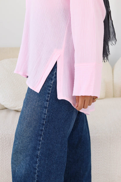 Cotton shirt in pink