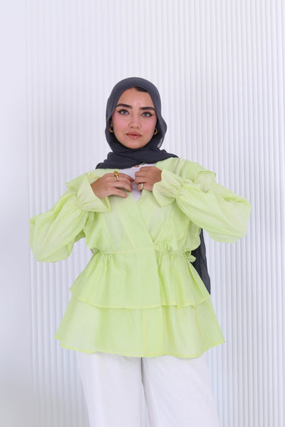 Butterfly blouse in lemon