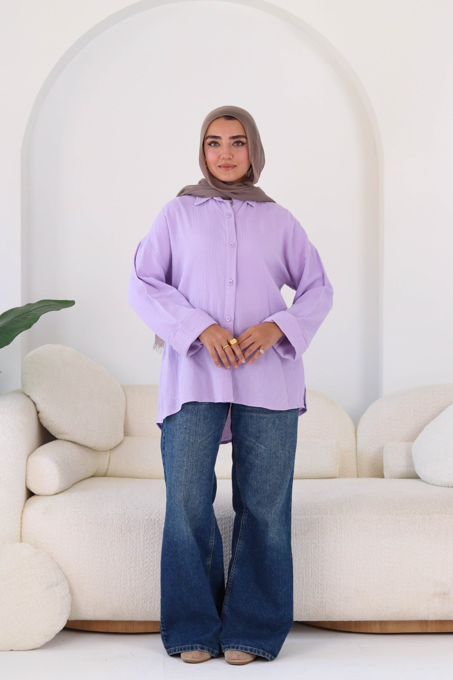 Cotton shirt in lavander