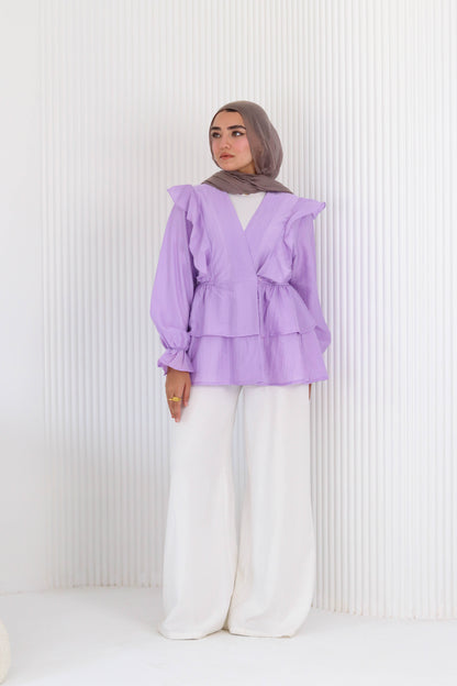 Butterfly blouse in lavender