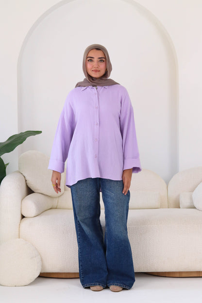 Cotton shirt in lavander