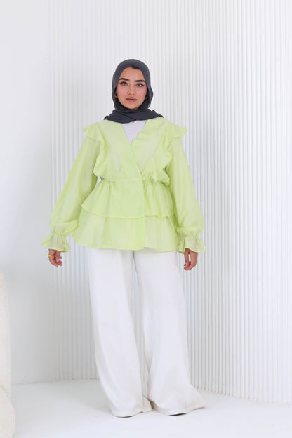 Butterfly blouse in lemon