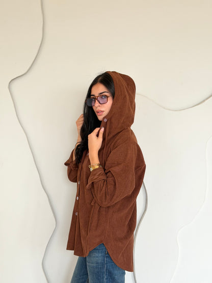 Velvet Ribbed ShirtBrown