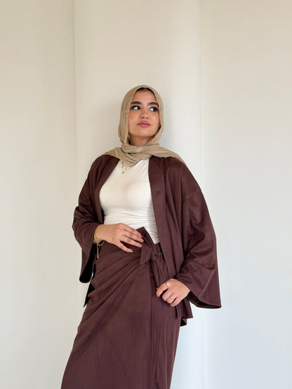 Aura Suede Set Brown