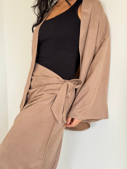 Aura Suede Set Beige