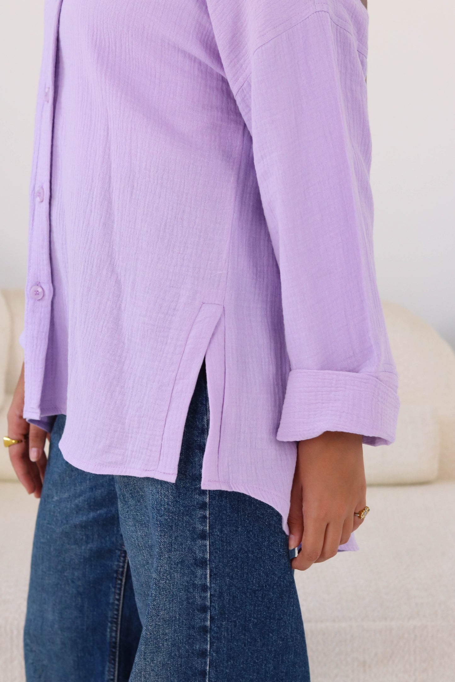 Cotton shirt in lavander