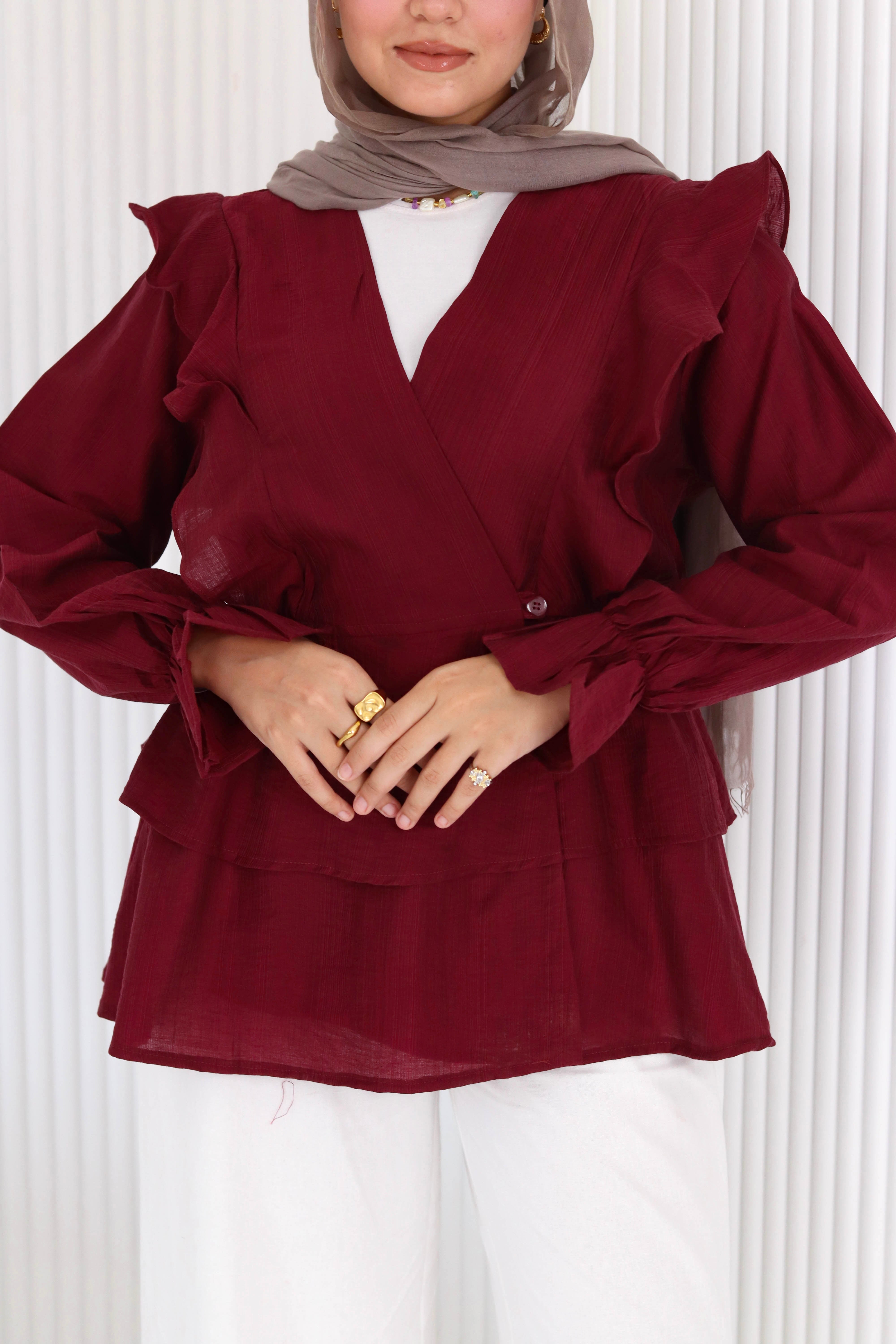Butterfly blouse-Burgundy
