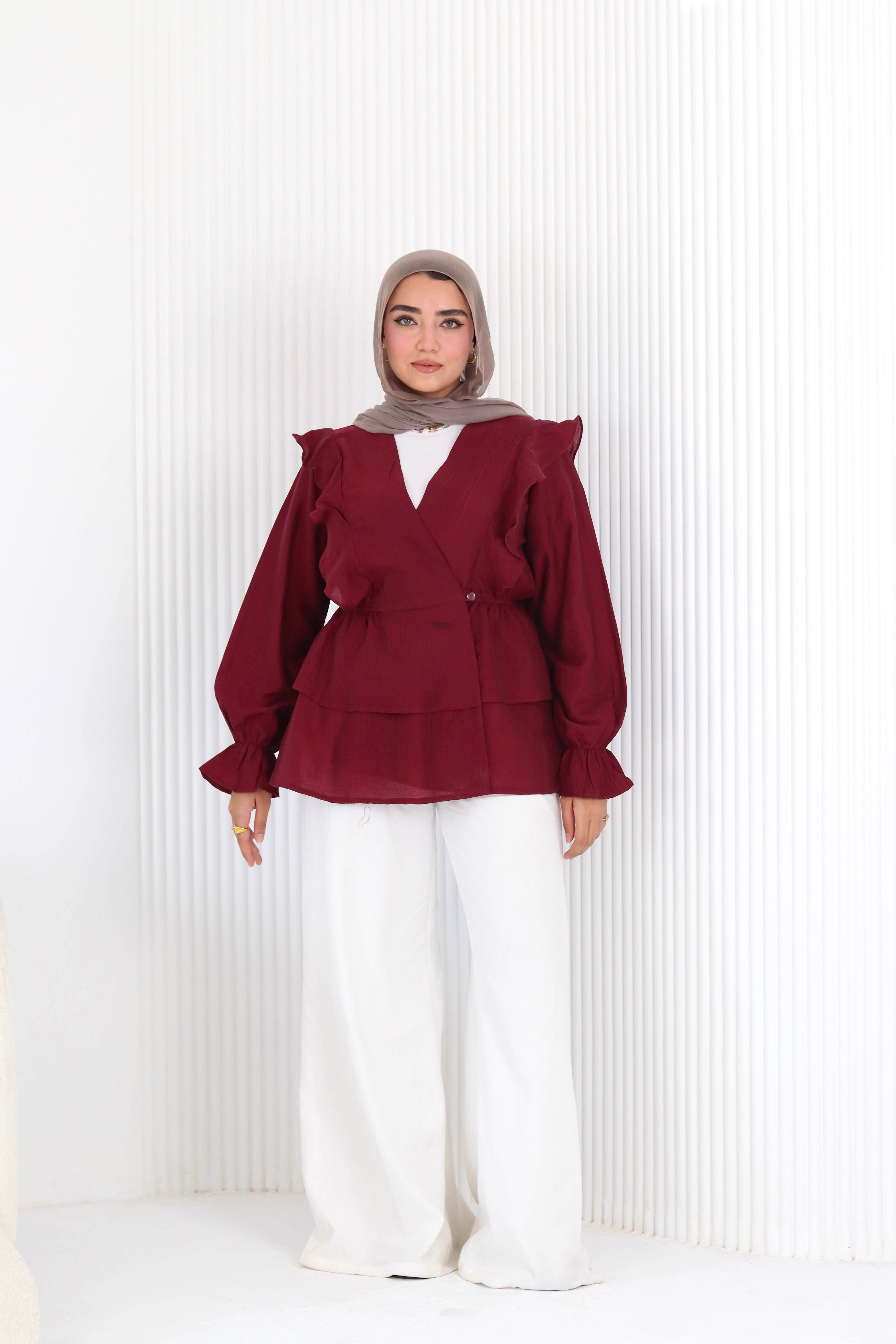 Butterfly blouse-Burgundy