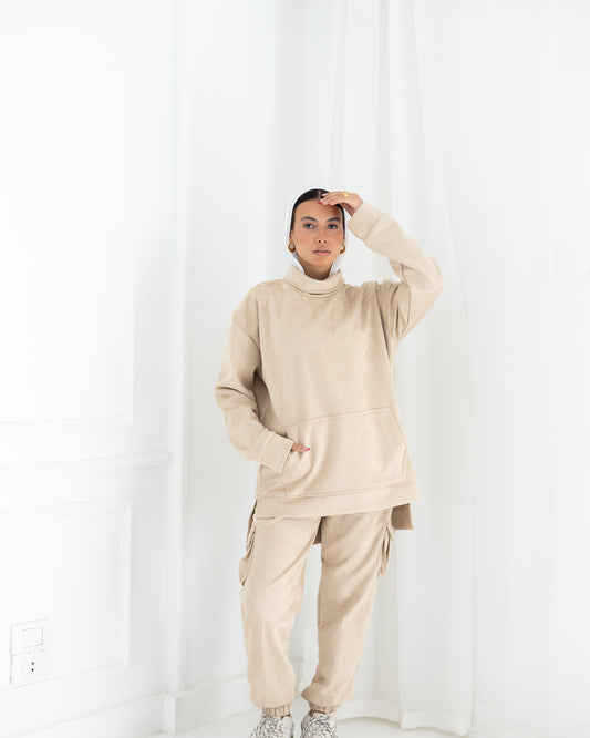 Beige kargo suit