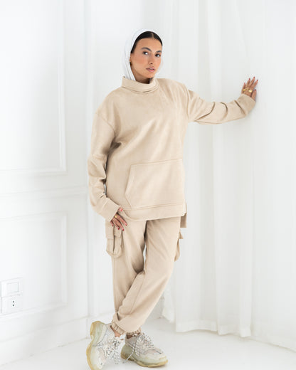 Beige kargo suit