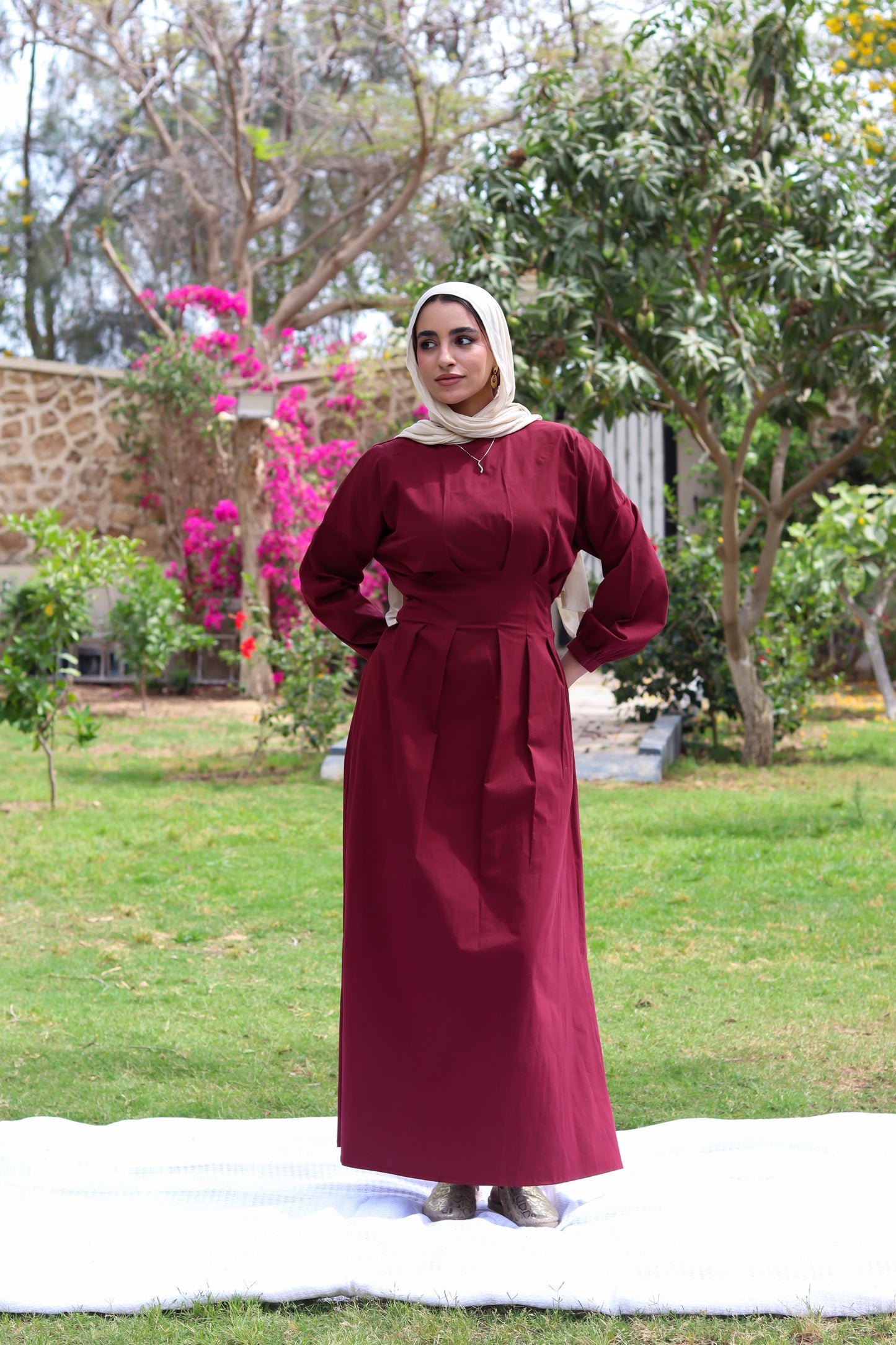 The Blossom Dress-Burgundy