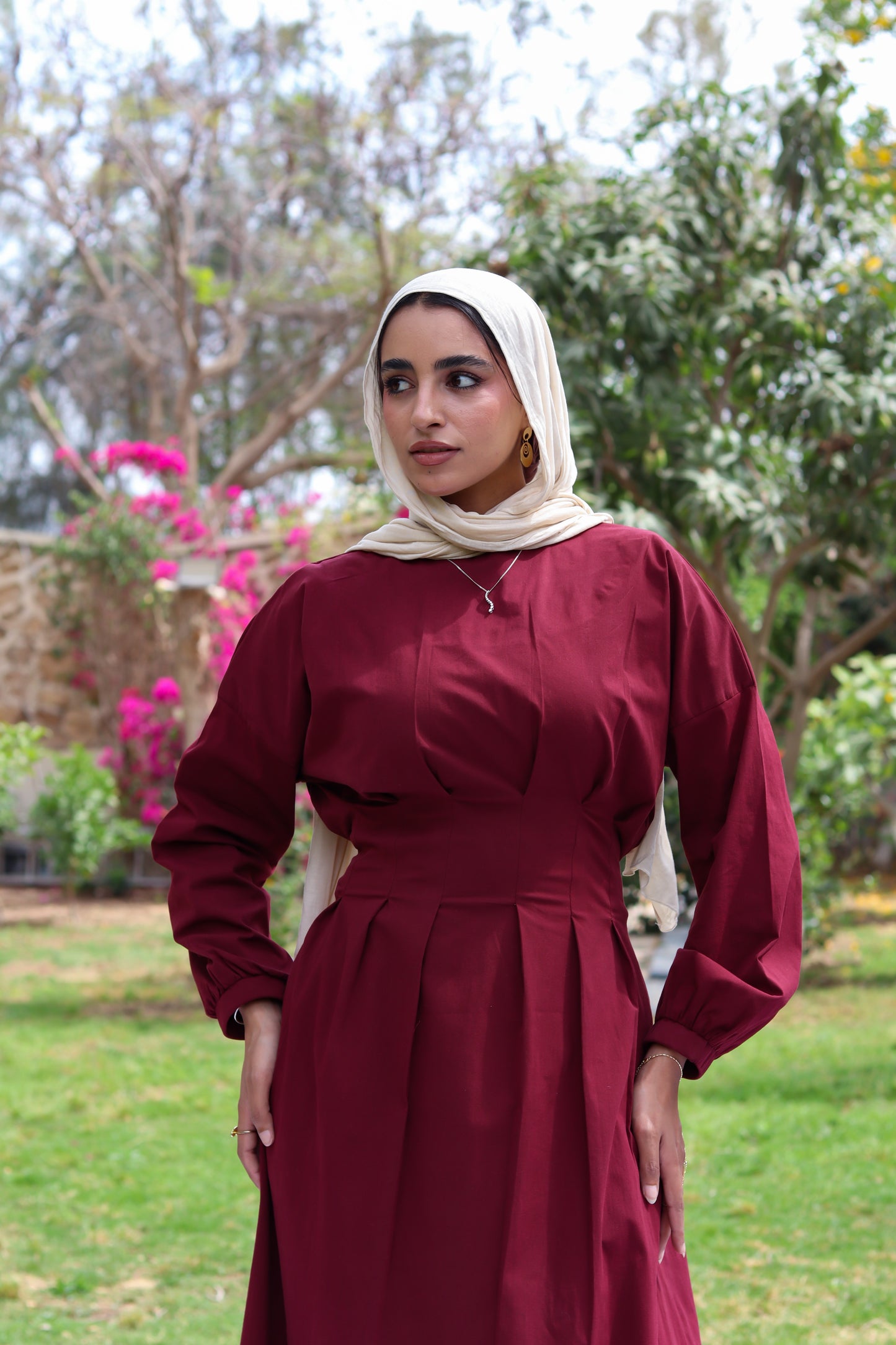 The Blossom Dress-Burgundy