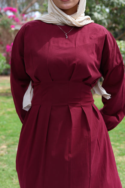 The Blossom Dress-Burgundy