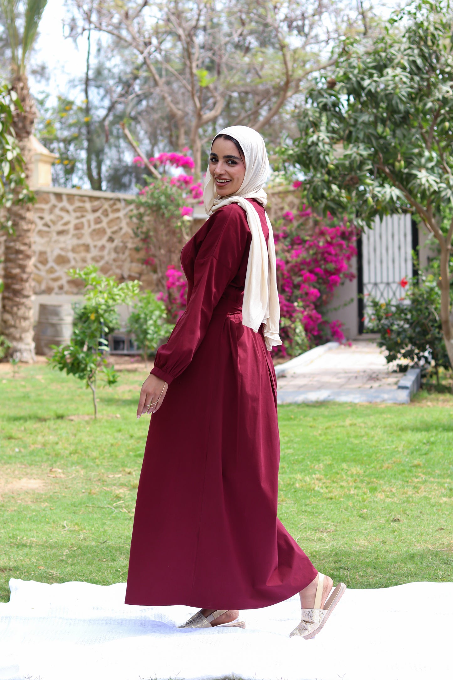 The Blossom Dress-Burgundy