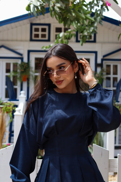 Dreamy Linen Blouse-Navy