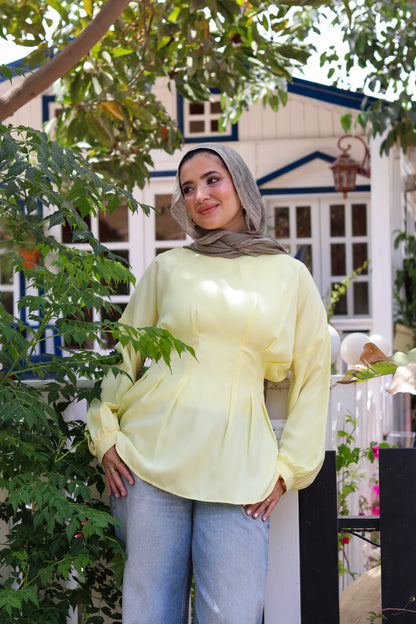 Dreamy Linen Blouse-Yellow