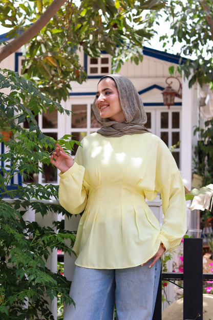 Dreamy Linen Blouse-Yellow
