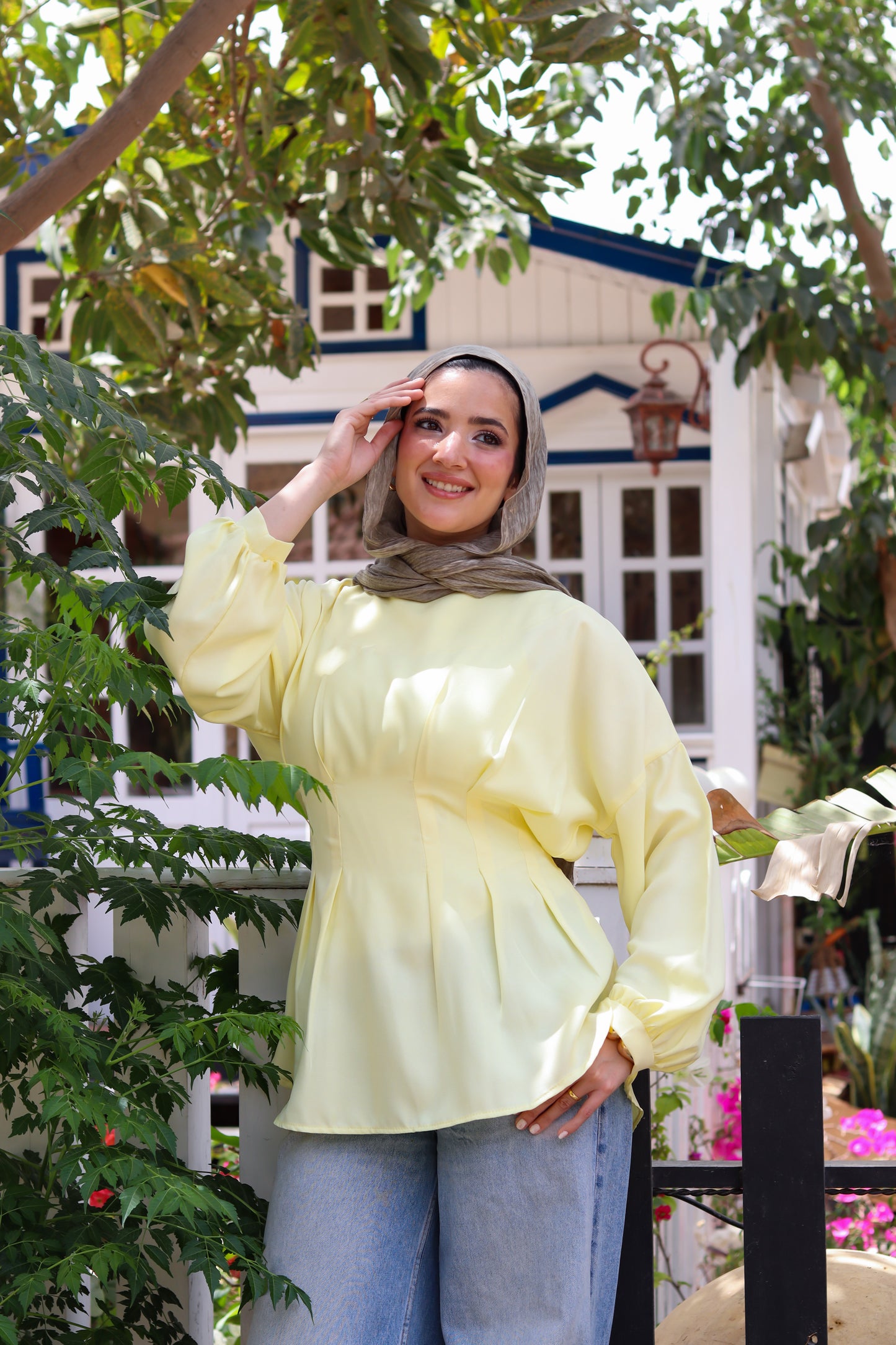 Dreamy Linen Blouse-Yellow
