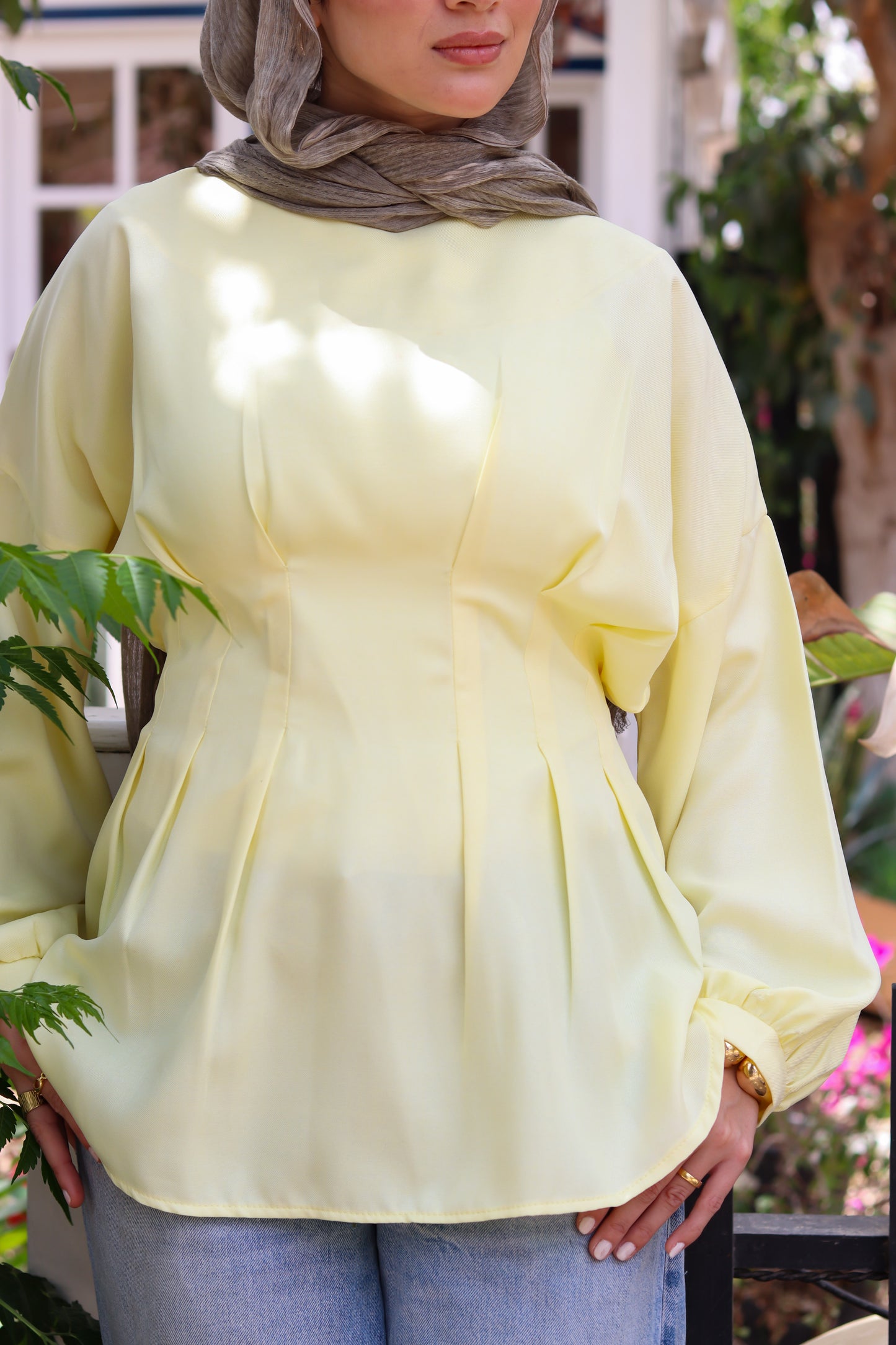 Dreamy Linen Blouse-Yellow