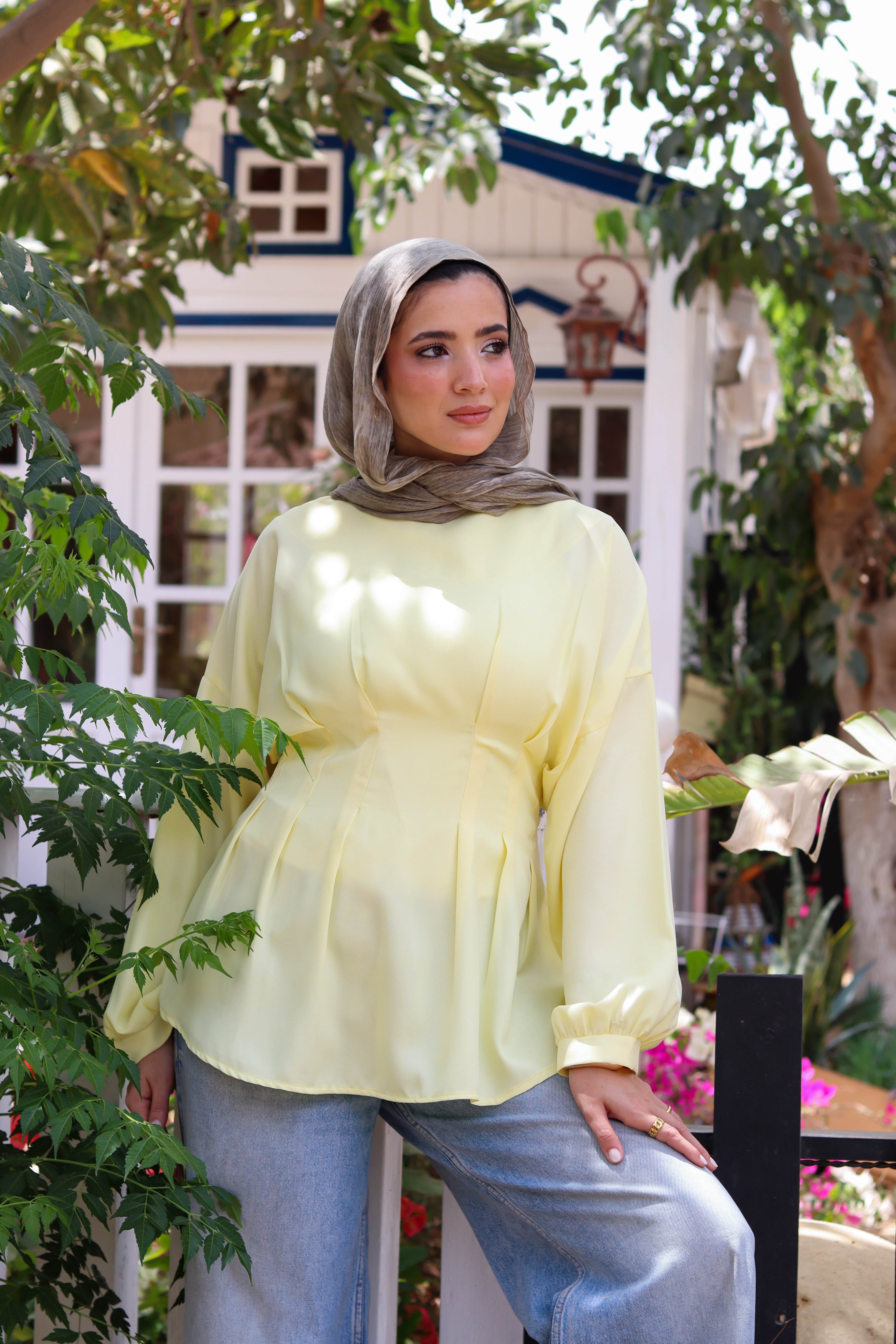 Dreamy Linen Blouse-Yellow