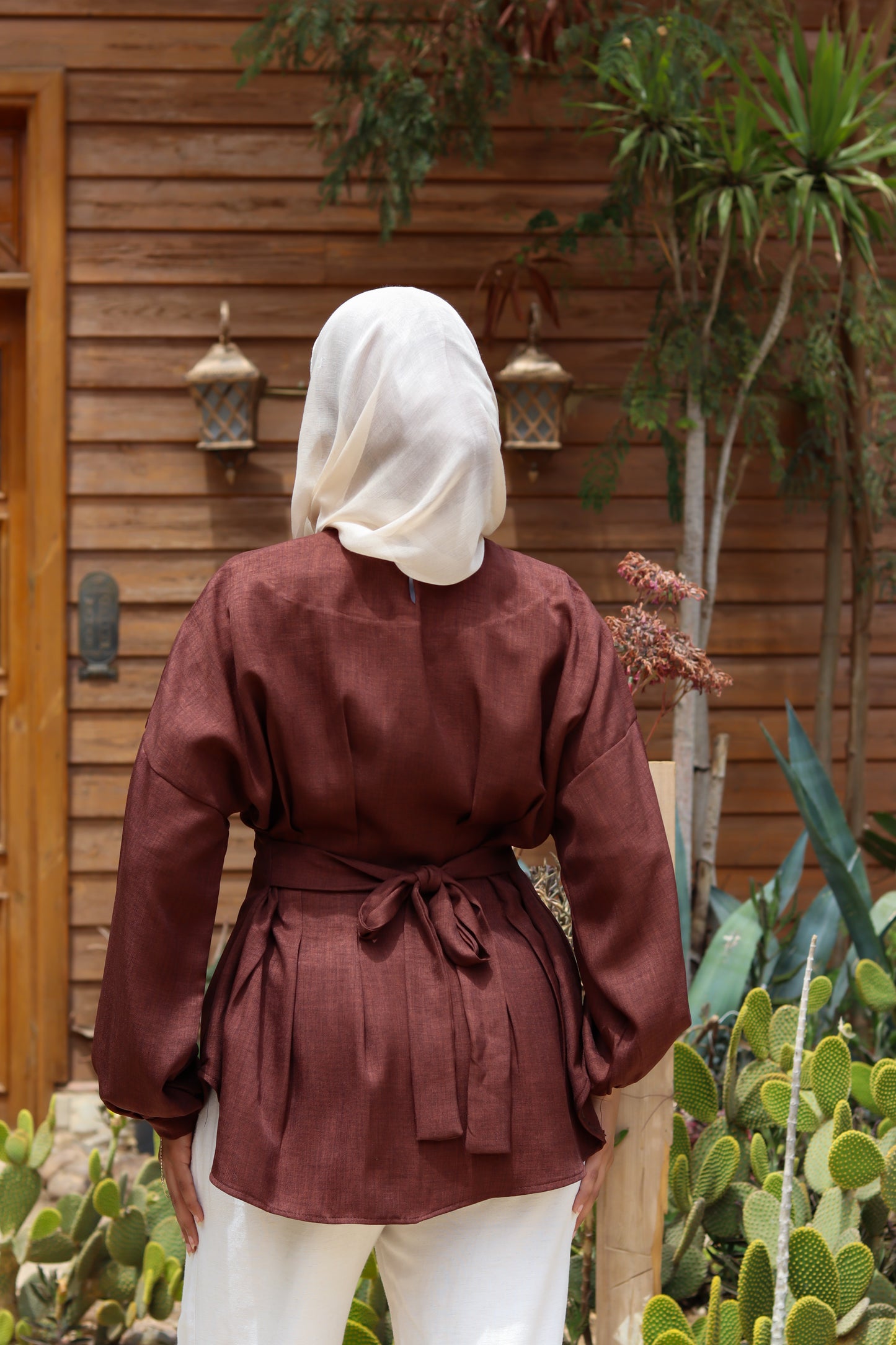 Dreamy Linen Blouse-Brown