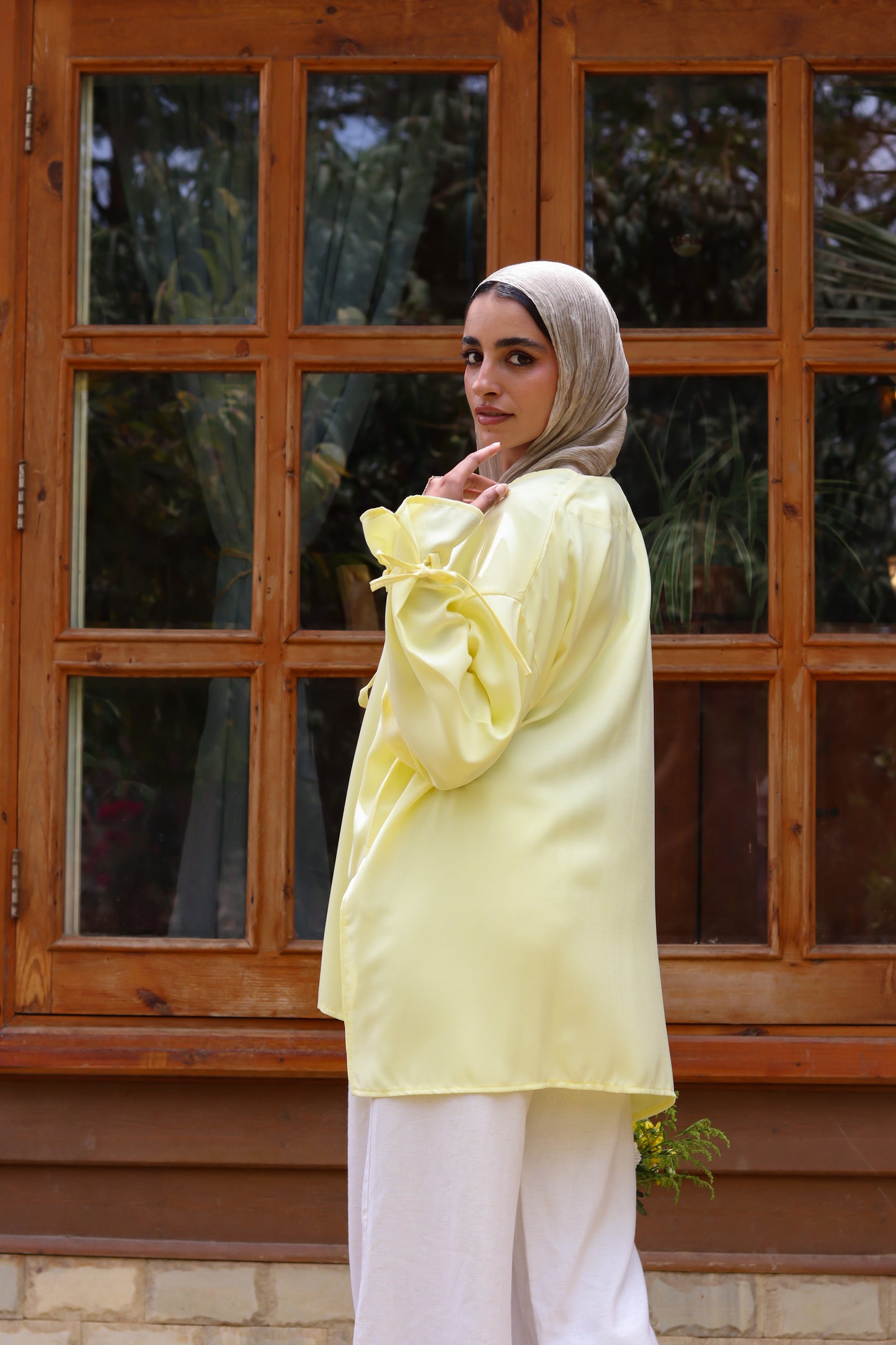 Sunset Linen Cardigan-Yellow
