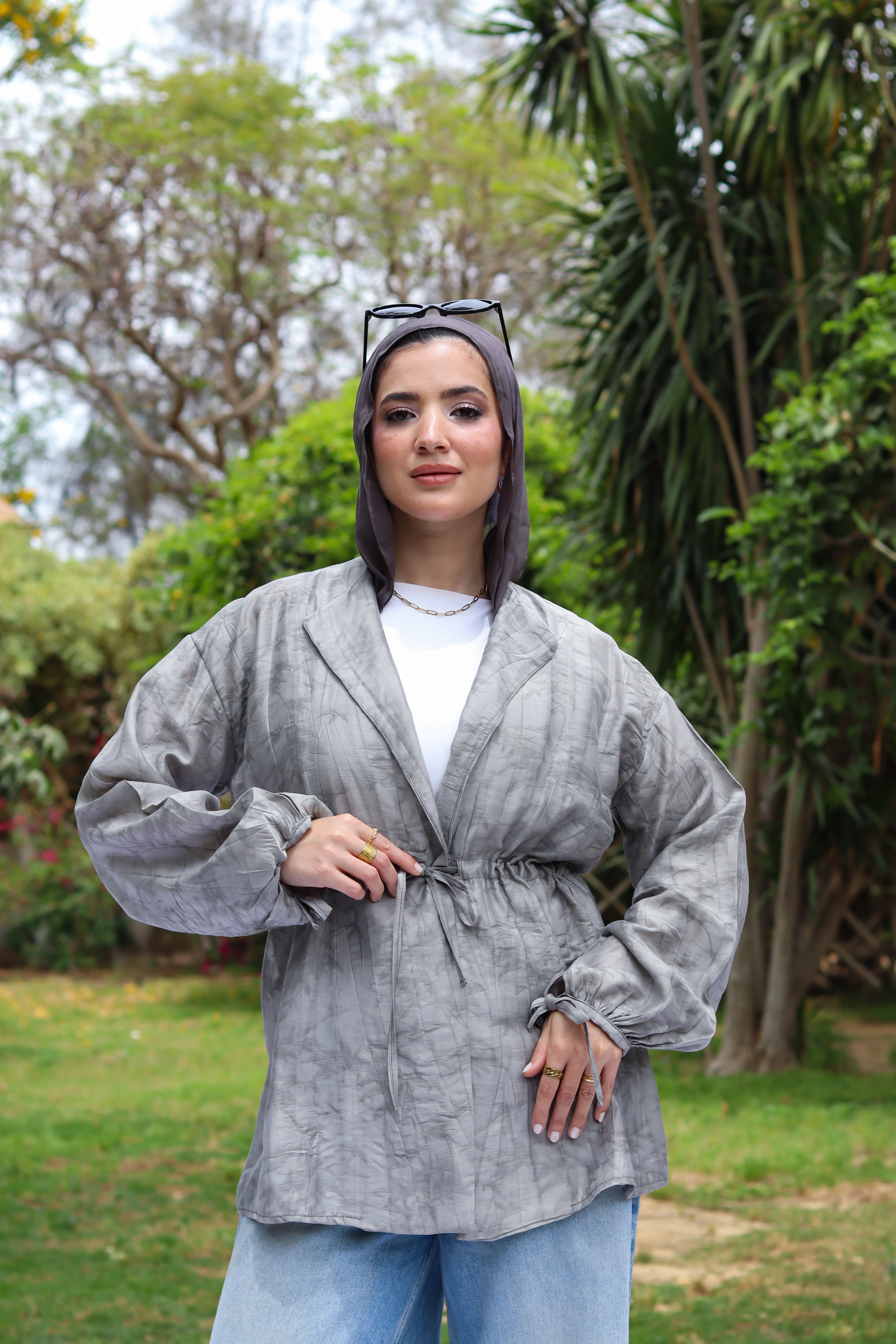 Sun-Kissed Blouse-Gray