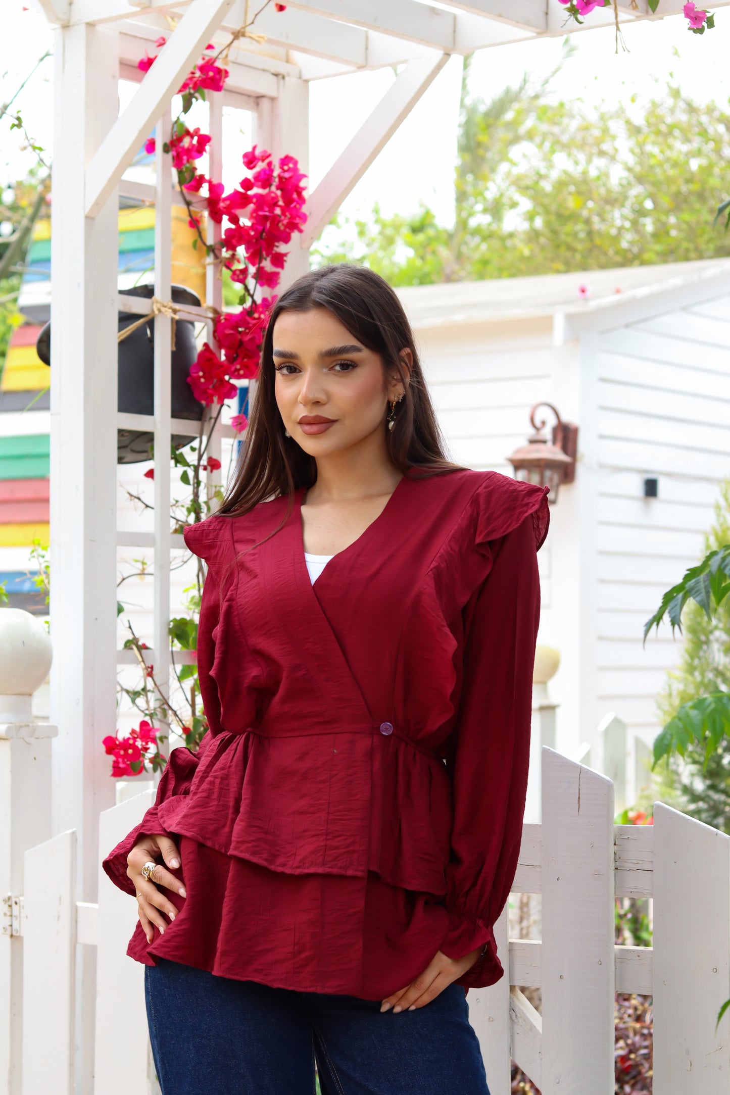 Butterfly blouse-Burgundy