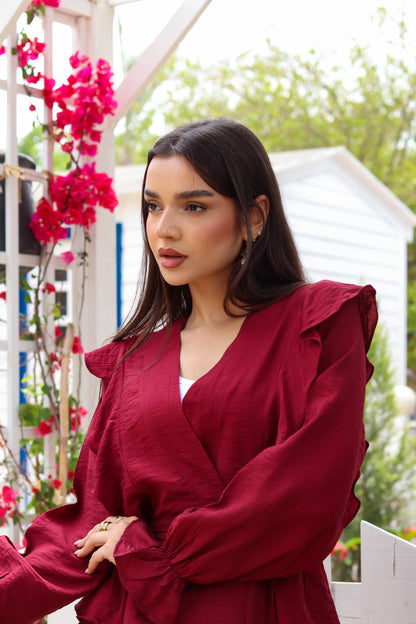 Butterfly blouse-Burgundy