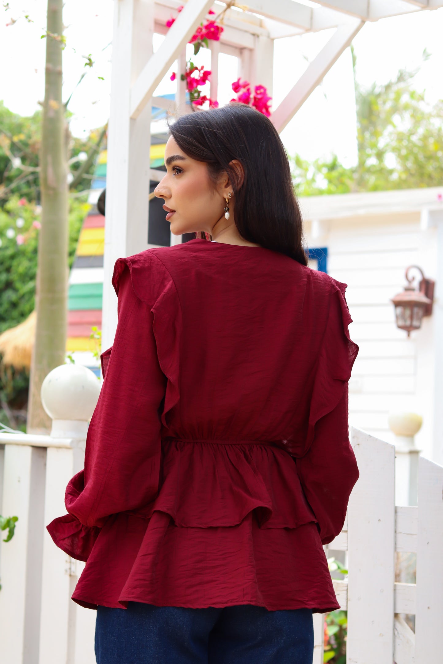 Butterfly blouse-Burgundy