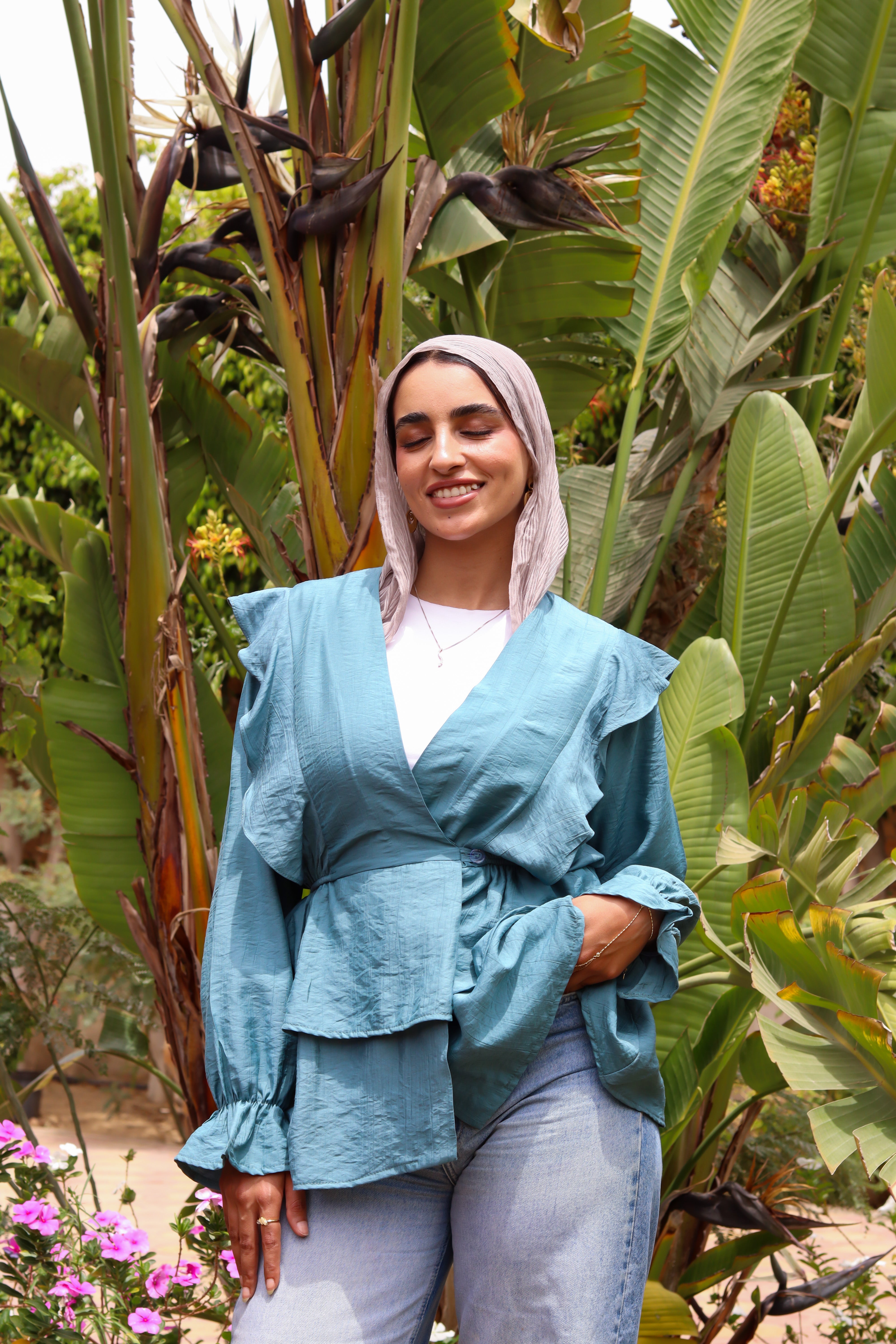 Butterfly blouse-Dusty Blue
