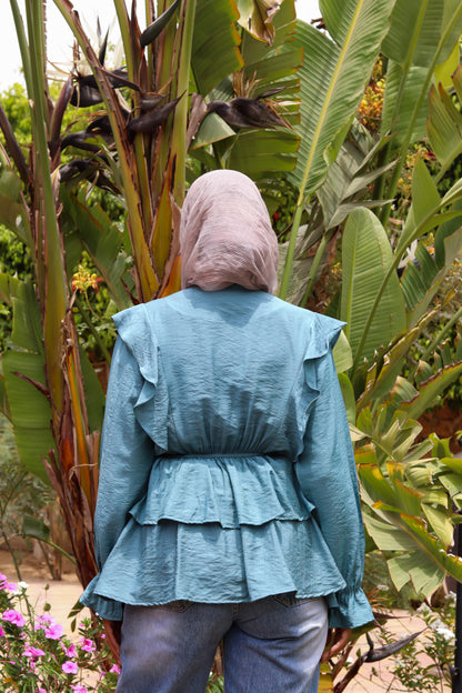 Butterfly blouse-Dusty Blue