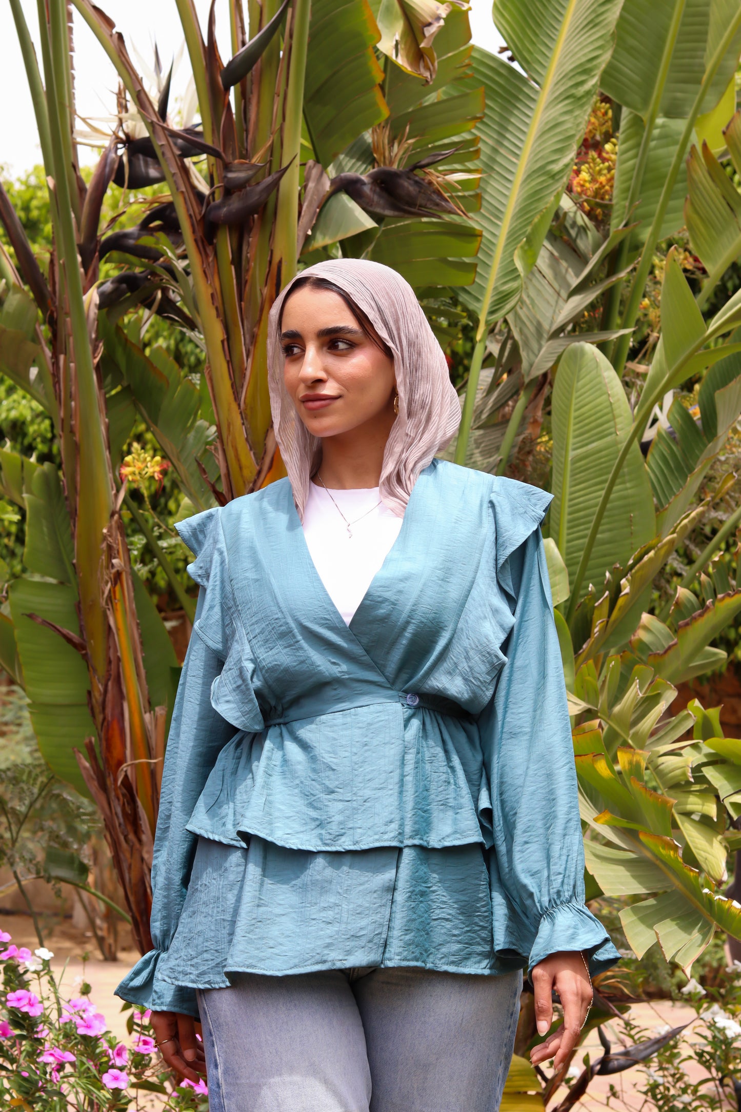 Butterfly blouse-Dusty Blue