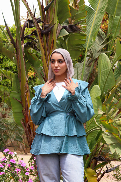 Butterfly blouse-Dusty Blue