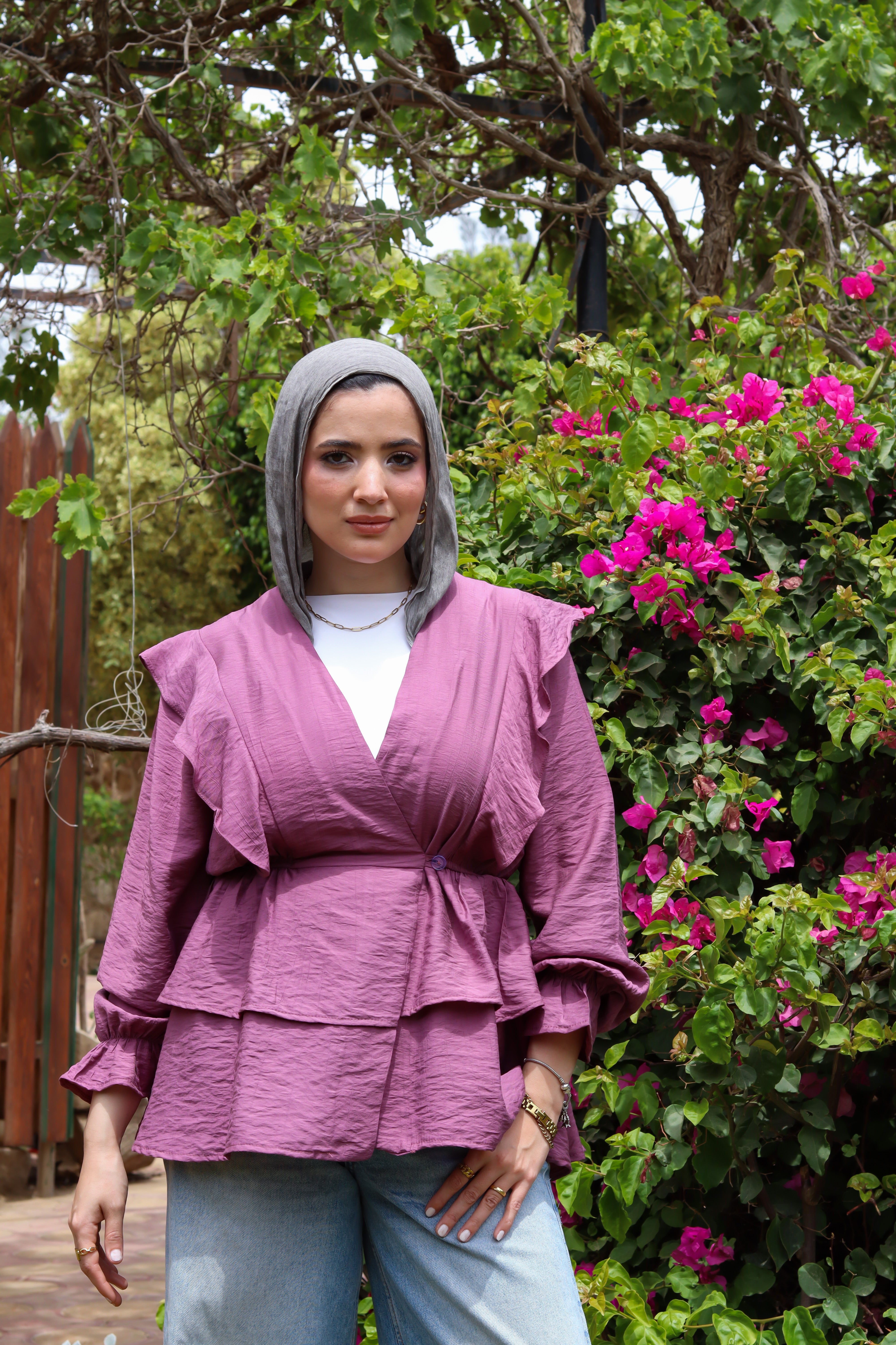 Butterfly blouse-Dusty Mauve