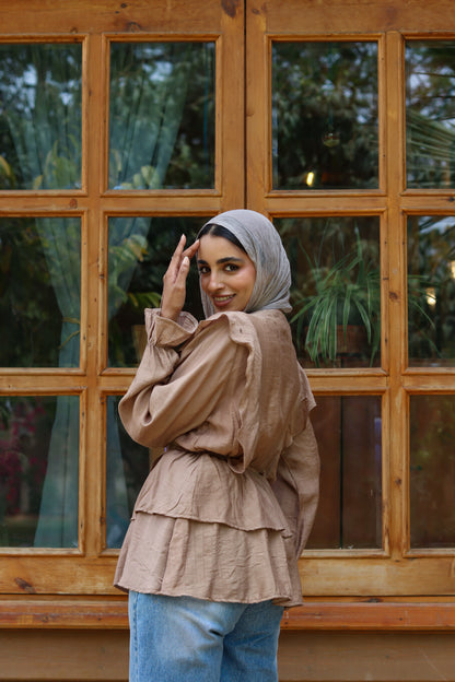 Butterfly blouse-Cafe