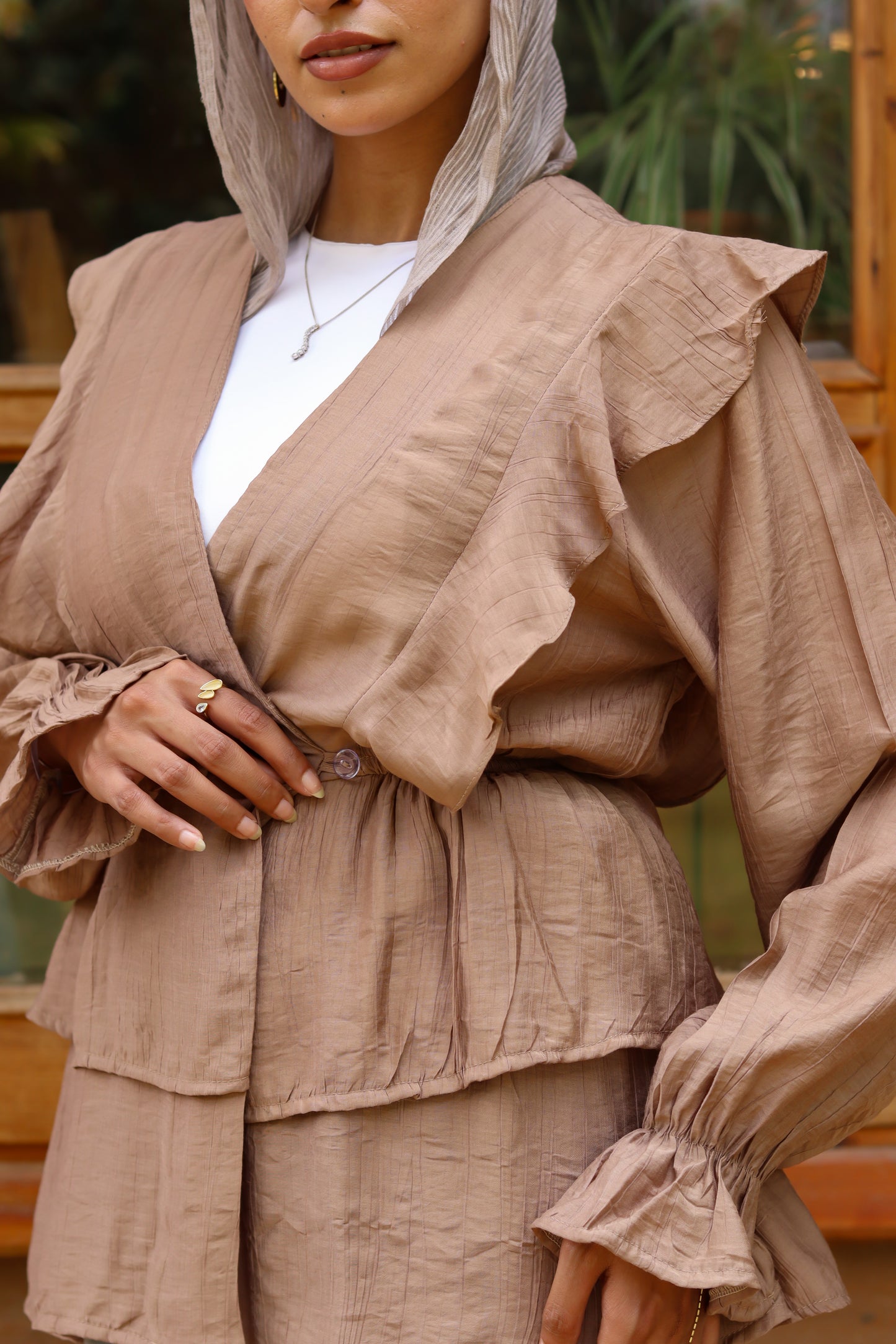 Butterfly blouse-Cafe