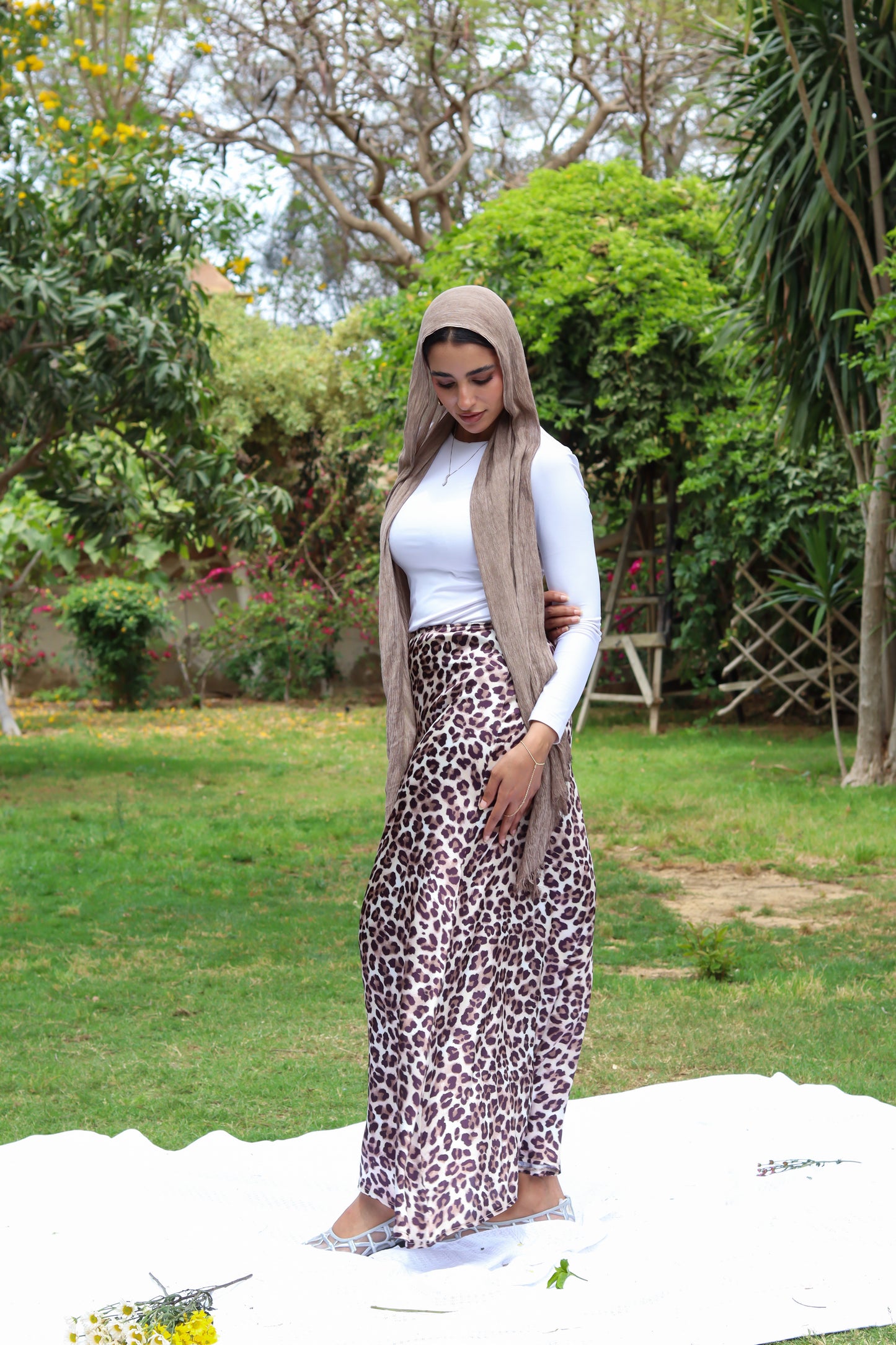 Dreamy Satin Skirt-Tiger