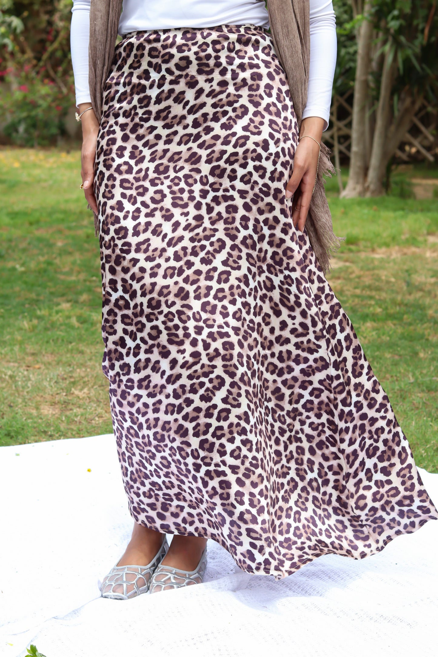 Dreamy Satin Skirt-Tiger