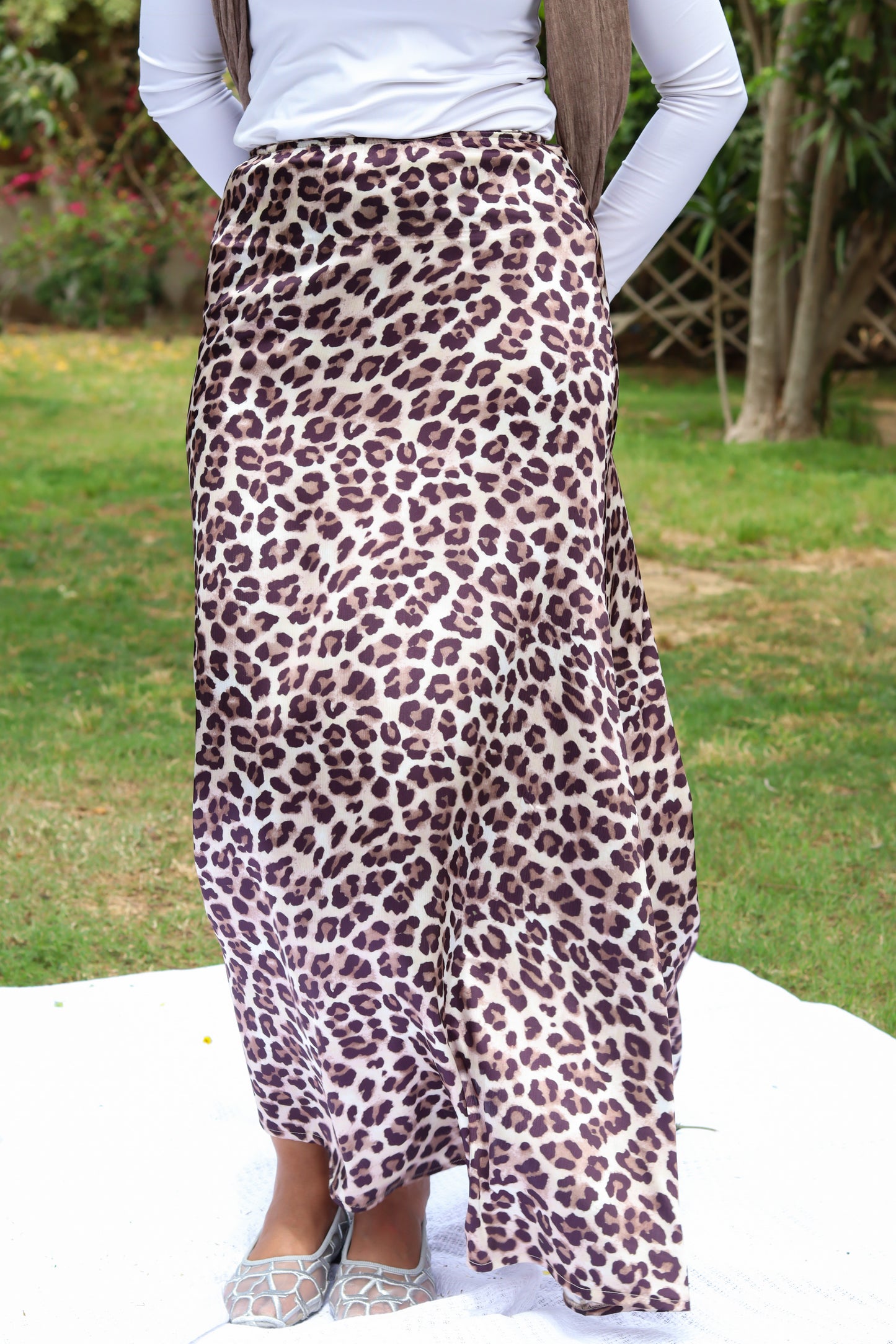 Dreamy Satin Skirt-Tiger