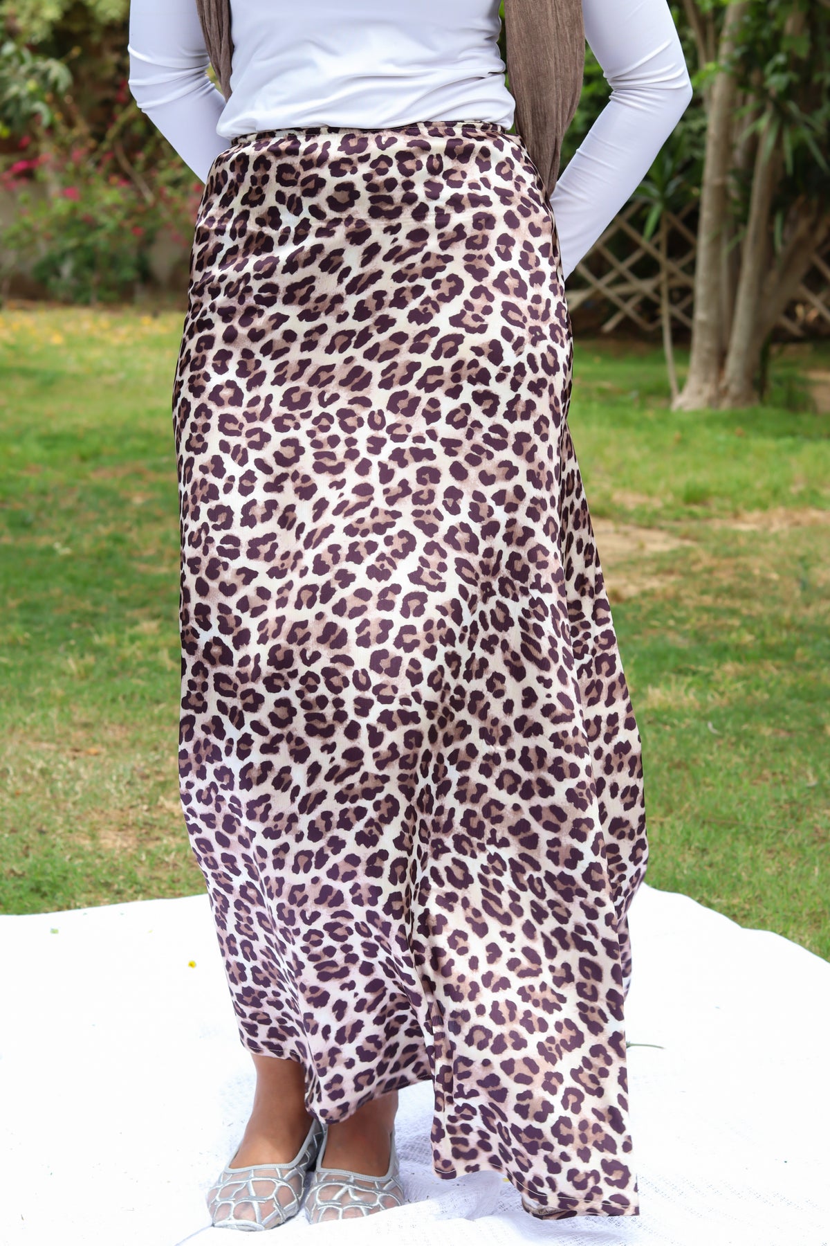 Dreamy Satin Skirt-Tiger
