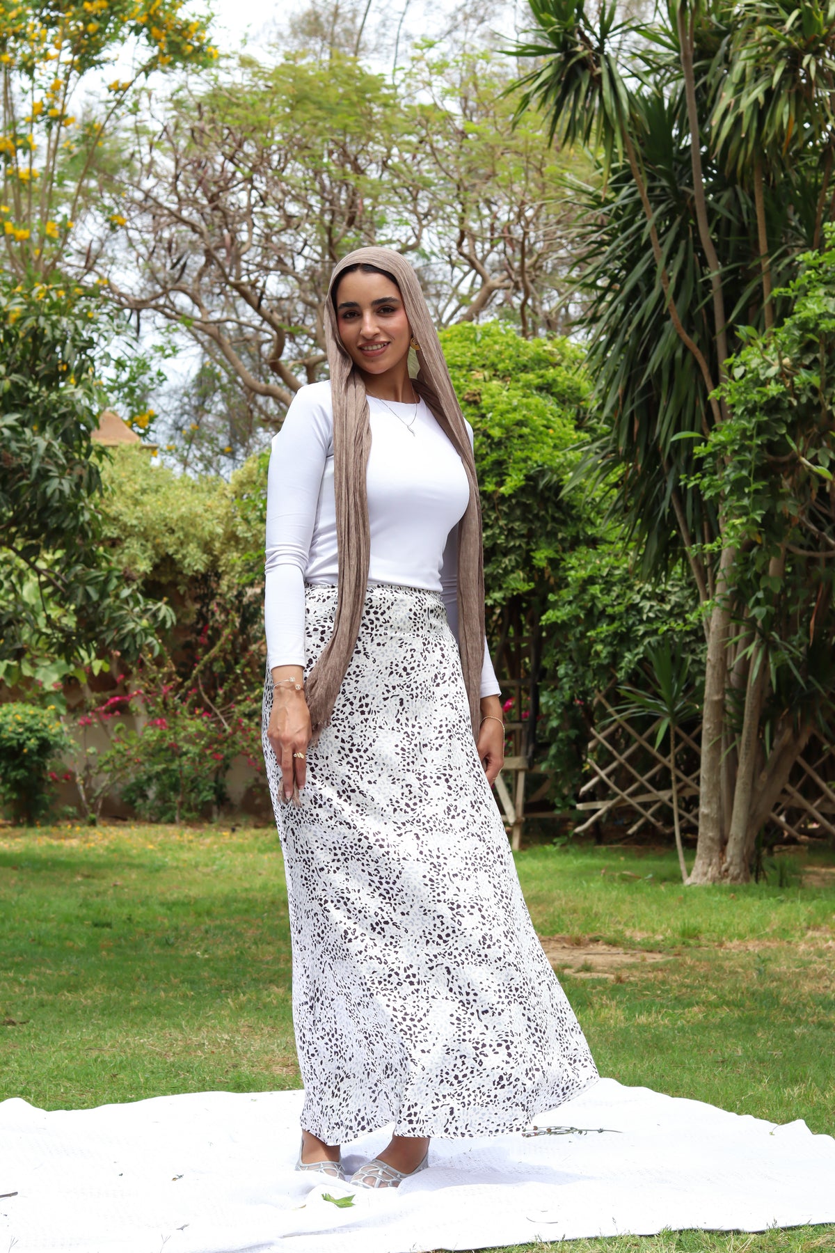 Dreamy Satin Skirt-Leopard
