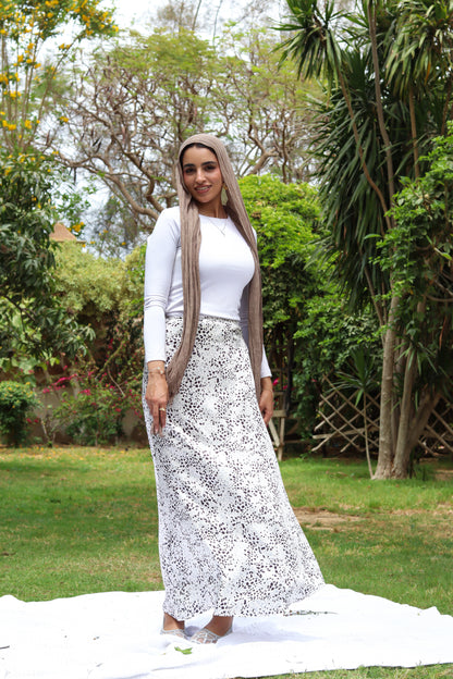 Dreamy Satin Skirt-Leopard
